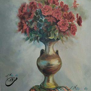 نقاشی گلدان گل