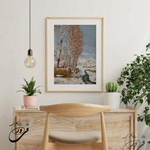 تابلو نقاشی برف زمستانی